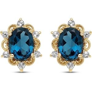 18k London Blue Topaz Earrings